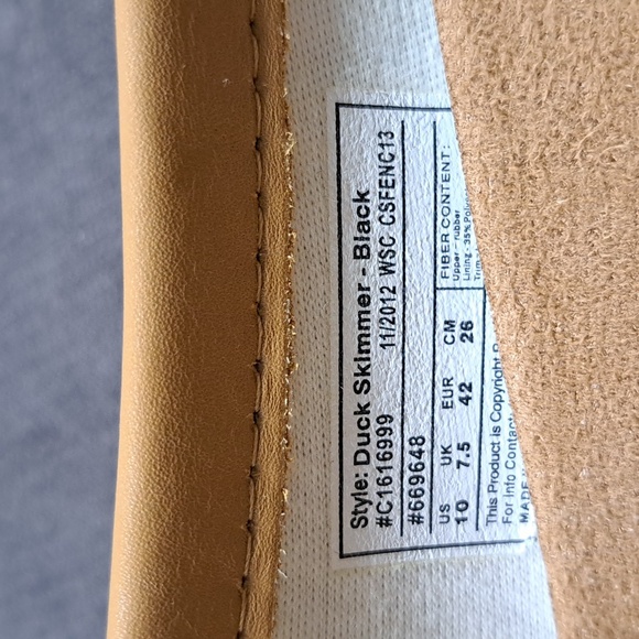 chooka Black Duck Skimmer Rubber + Faux Leather Rain Slip On Flats NWT US 10 - Picture 3 of 16